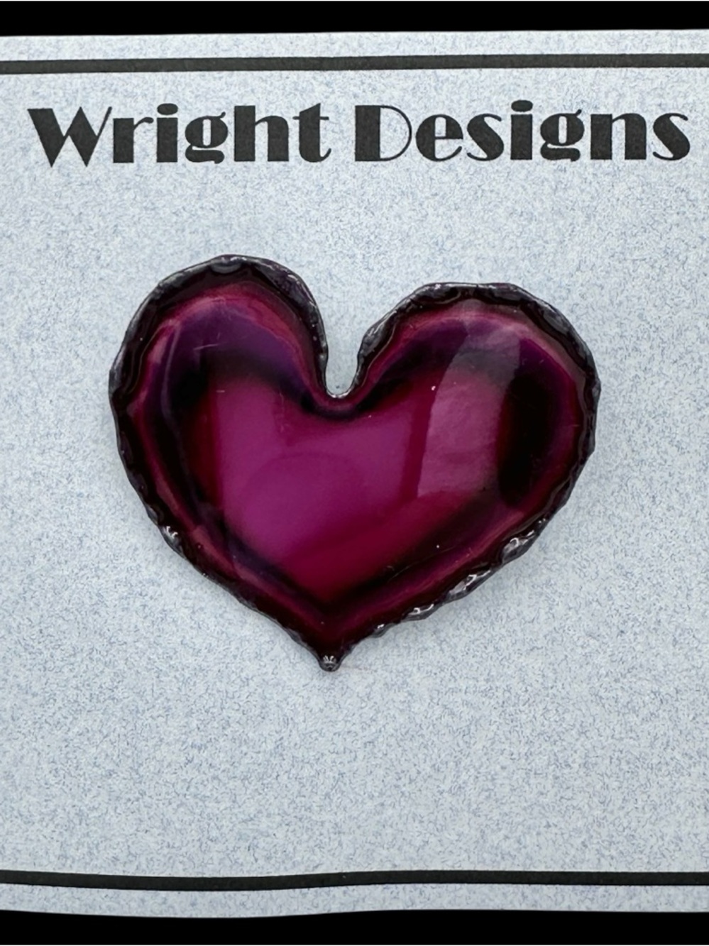 🌼 Hand Crafted Pink Heart Metal Art Artesian Pin Brooch